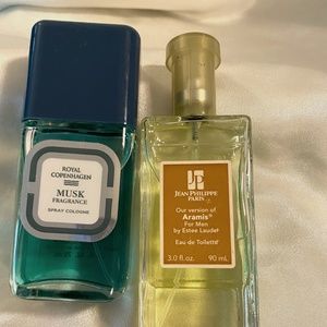 Two (2) Vtg Men's Fragrances - Royal Copenhagen Musk & Jean Phillipe Aramis